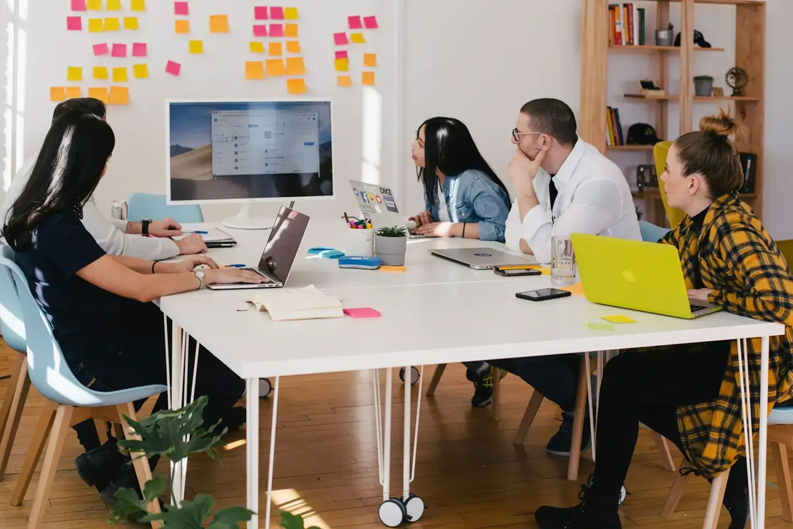 Team using an AI humanizer in their workplace.